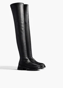 Fallon Over-the-Knee Boot in Black Leather