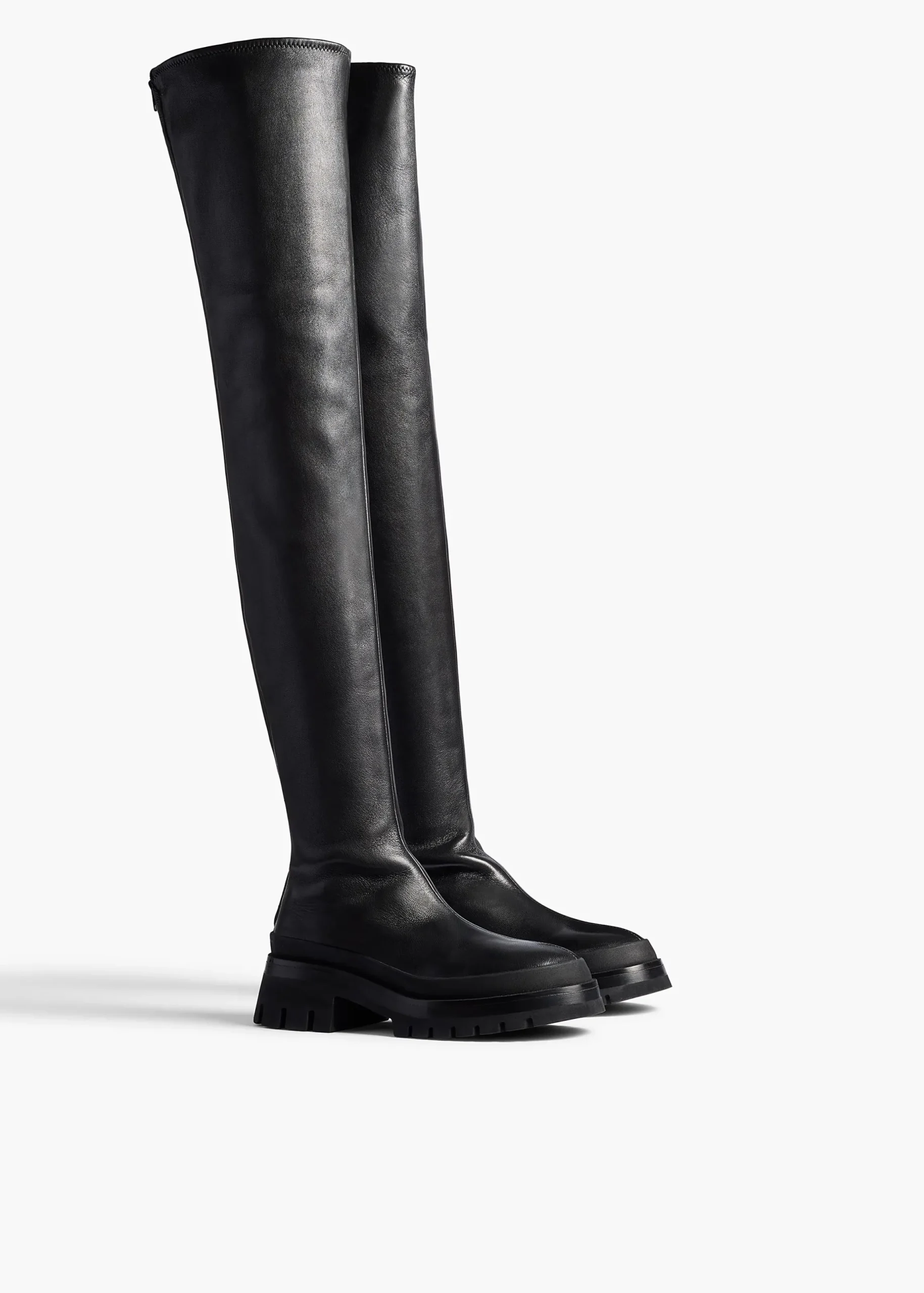 Fallon Over-the-Knee Boot in Black Leather