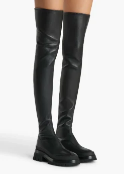 Fallon Over-the-Knee Boot in Black Leather