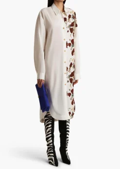 Gloria Dress in Cream and Red