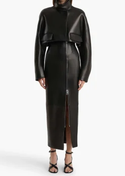 Gres Skirt in Black Leather