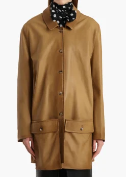 Harmon Coat in Golden Ochre Washed Leather