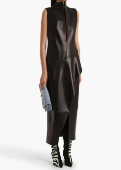 Hilda Dress in Black Leather