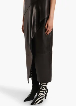 Hilda Dress in Black Leather