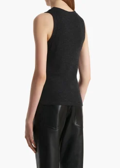 Isha Top in Charcoal Silk Cashmere Jersey