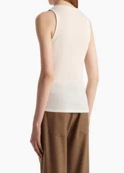 Isha Top in Cream Silk Cashmere Jersey