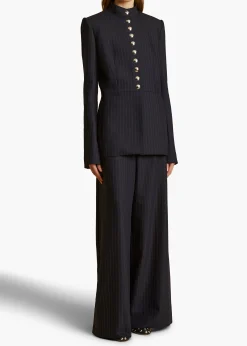 Jacob Pant in Navy and White Stripe