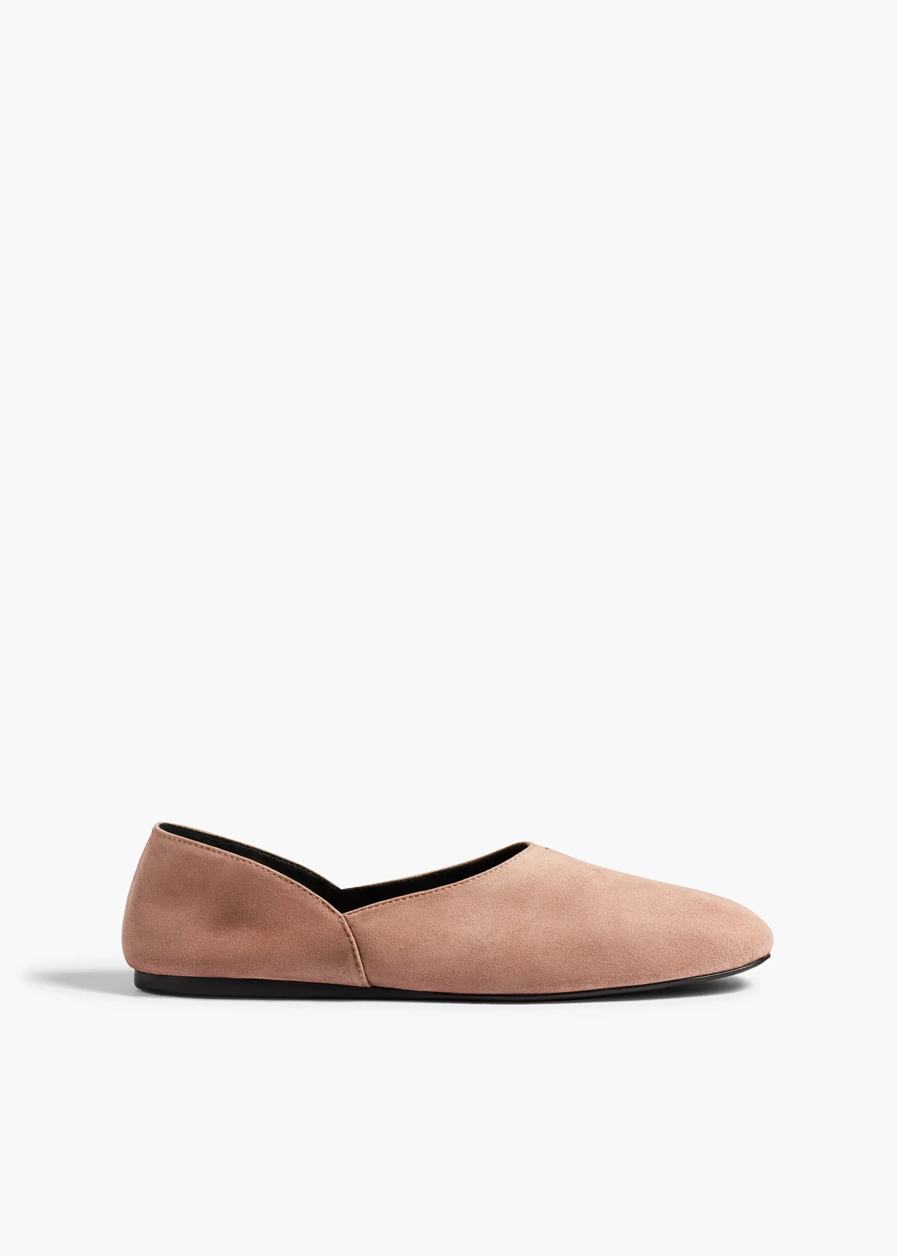 Jane Flat in Dusty Pink Suede