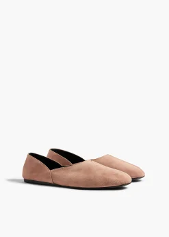 Jane Flat in Dusty Pink Suede