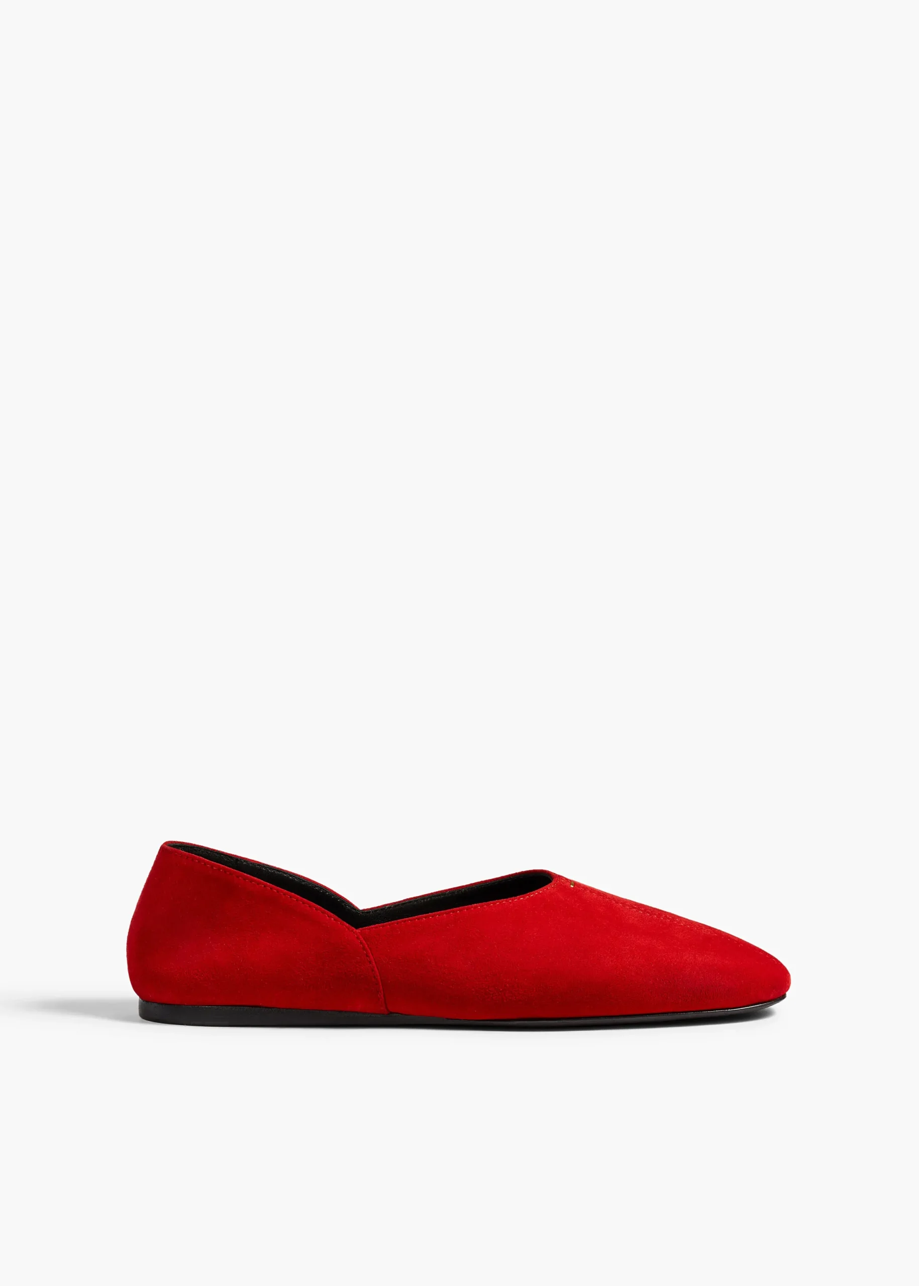 Jane Flat in Lipstick Suede