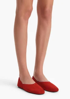 Jane Flat in Lipstick Suede