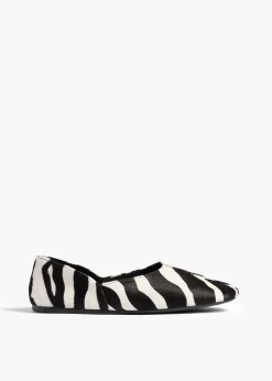 Jane Flat in Zebra Print Haircalf