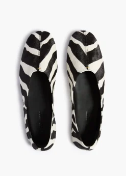 Jane Flat in Zebra Print Haircalf