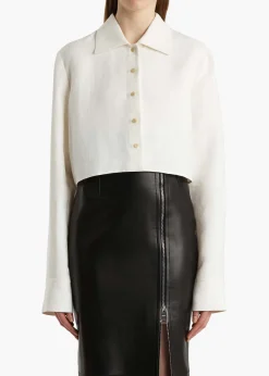 Jasen Top in Cream Linen
