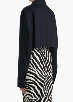 Jasen Top in Dark Navy Wool Cashmere