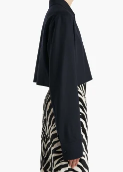 Jasen Top in Dark Navy Wool Cashmere