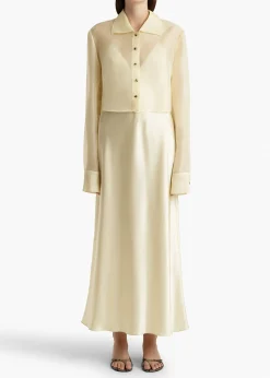 Jasen Top in Pale Yellow Organza