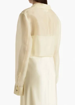 Jasen Top in Pale Yellow Organza