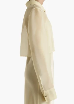 Jasen Top in Pale Yellow Organza