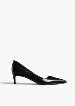 Jett D'Orsay Low Pump in Black Glazed Leather