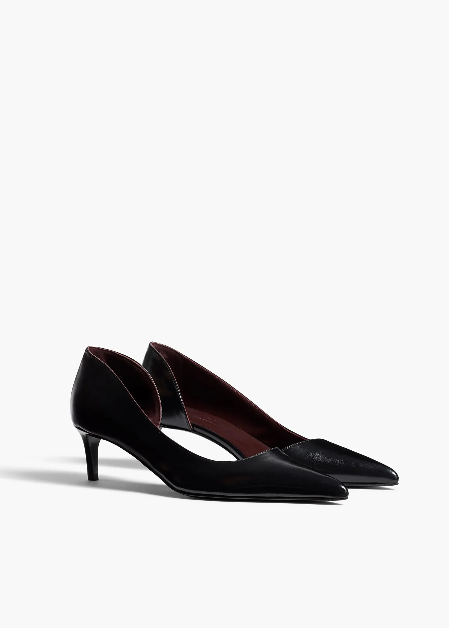 Jett D'Orsay Low Pump in Black Glazed Leather
