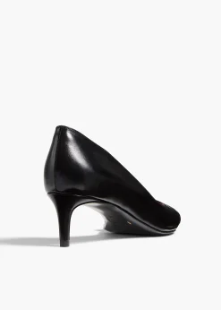 Jett D'Orsay Low Pump in Black Glazed Leather