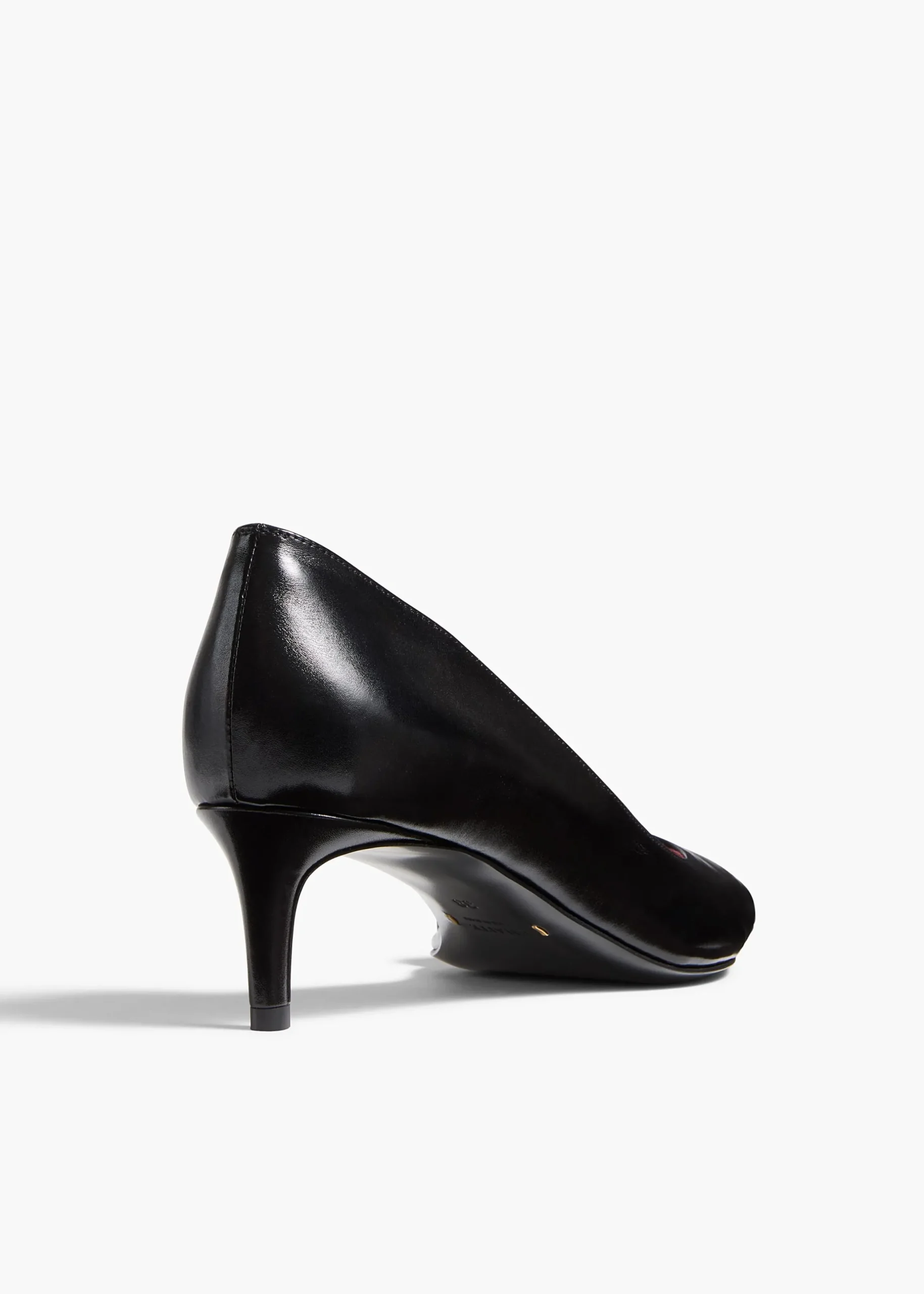 Jett D'Orsay Low Pump in Black Glazed Leather