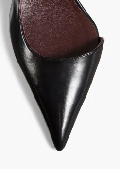 Jett D'Orsay Low Pump in Black Glazed Leather