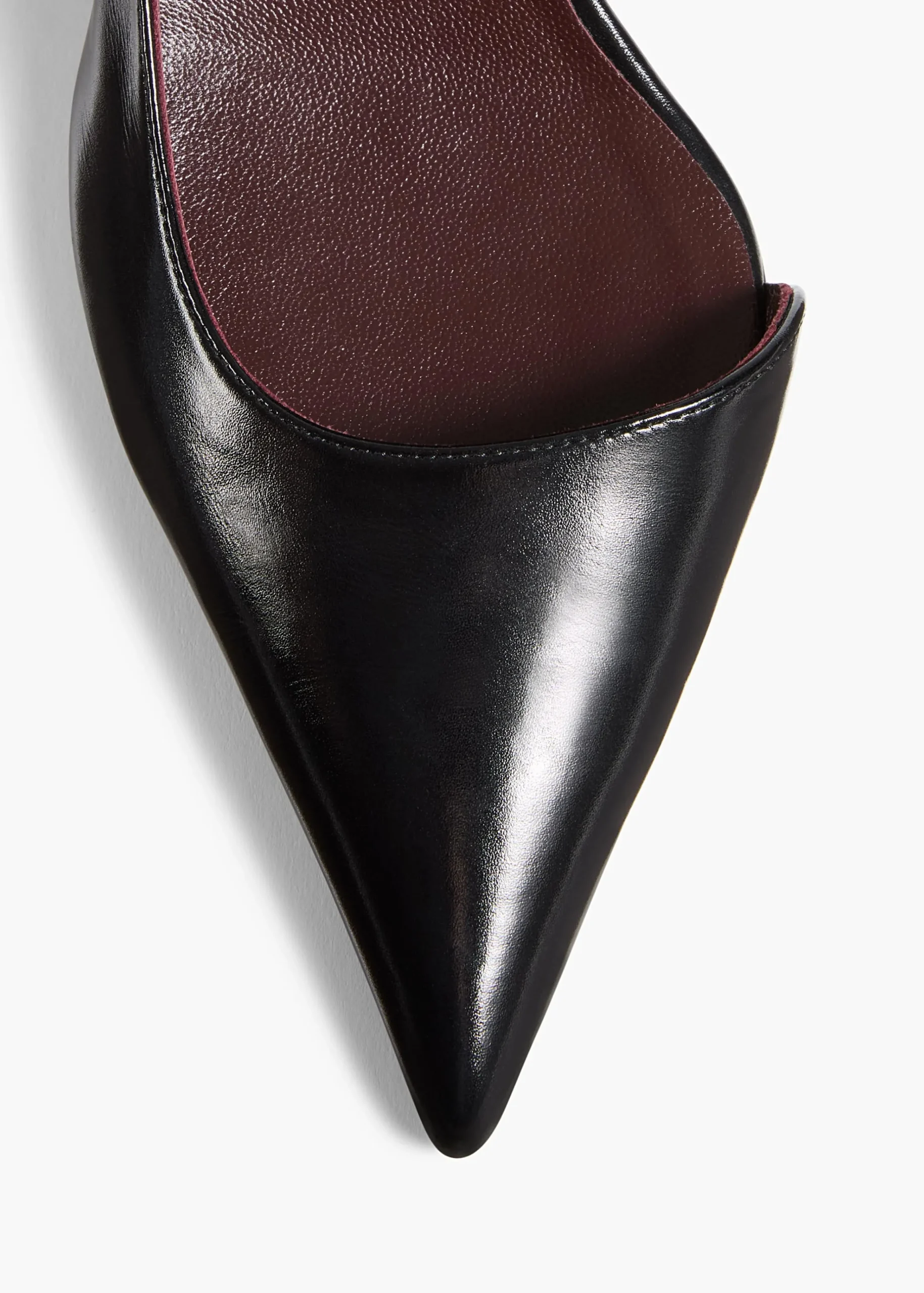 Jett D'Orsay Low Pump in Black Glazed Leather