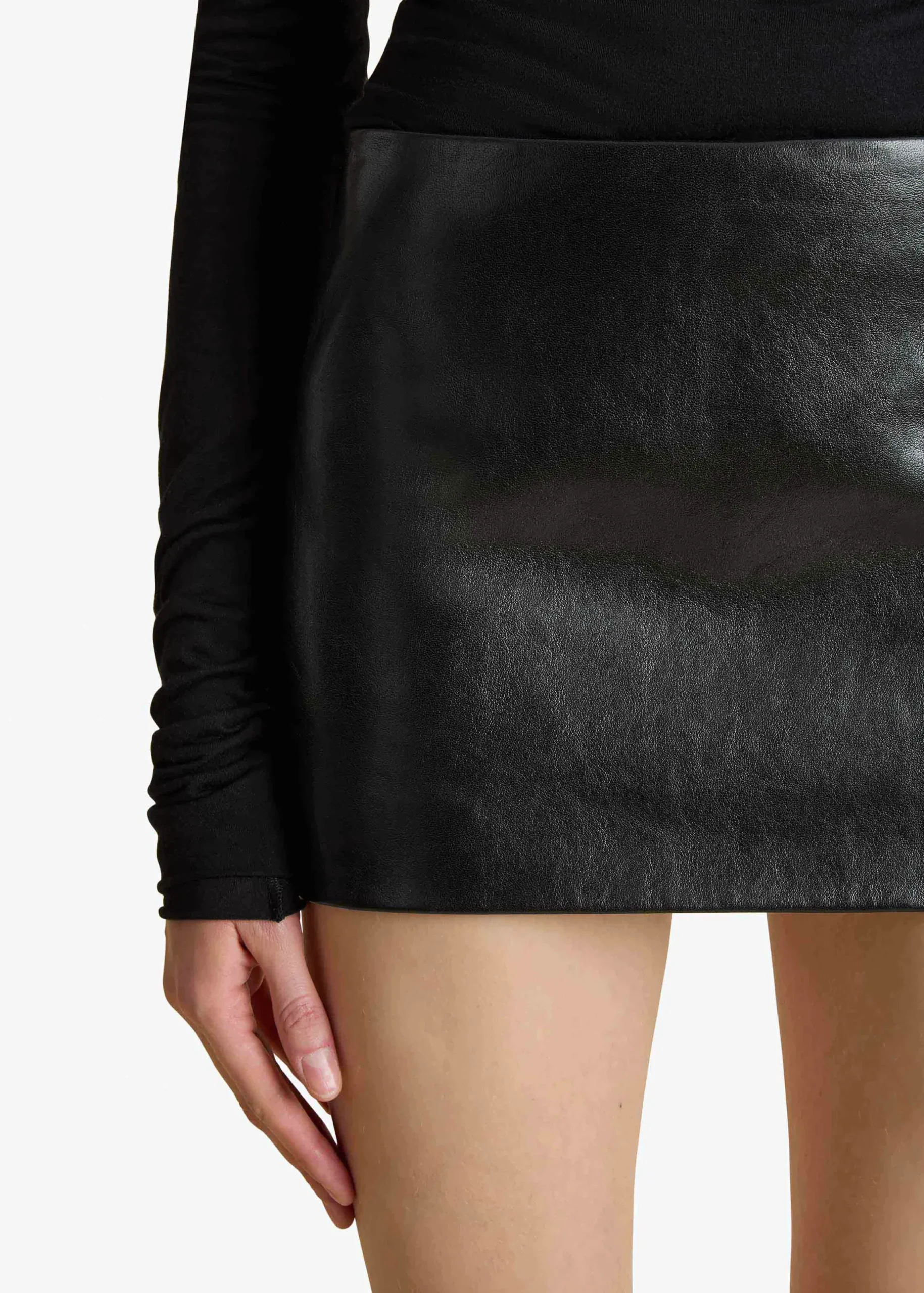 Jett Skirt in Black Leather