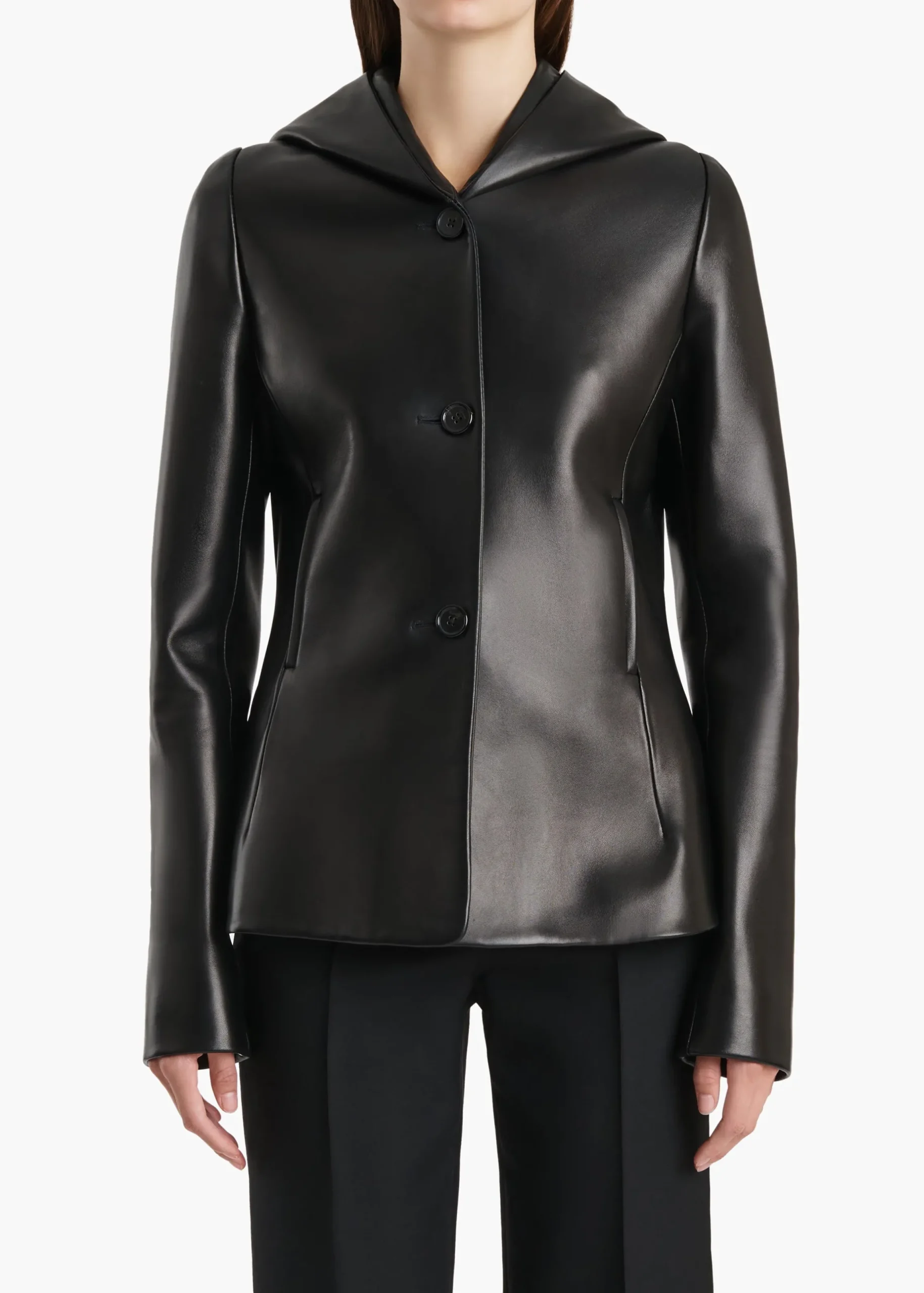 June Jacket in Black Leather