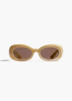 KHAITE x Oliver Peoples 1992C in Beige Silk and Brown