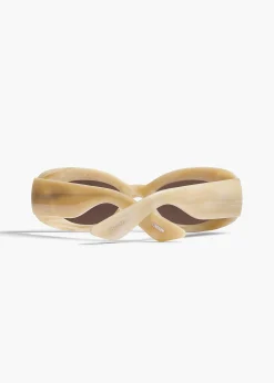 KHAITE x Oliver Peoples 1992C in Beige Silk and Brown