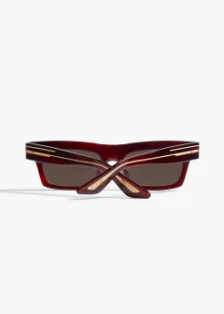 KHAITE x Oliver Peoples 1985C in Bordeaux Bark and Brown