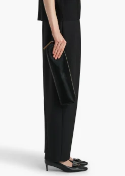 Kye Pencil Case in Black Haircalf