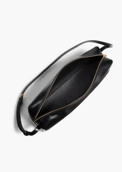 Kye Shoulder Bag in Black Crackle Patent Leather