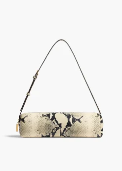 Kye Shoulder Bag in Natural Python-Embossed Leather