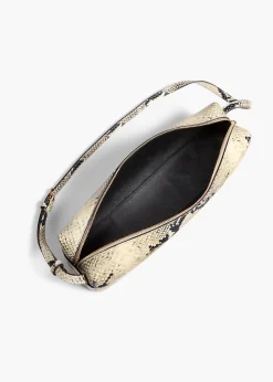 Kye Shoulder Bag in Natural Python-Embossed Leather