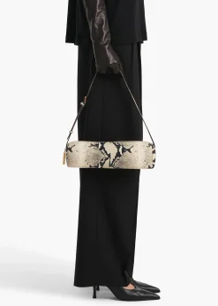 Kye Shoulder Bag in Natural Python-Embossed Leather