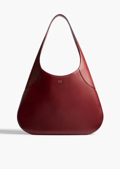Large Joan Hobo in Oxblood Leather