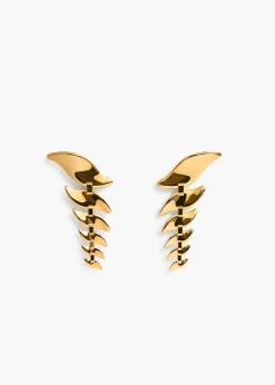 Leaf Cascading Earrings in Gold