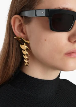 Leaf Cascading Earrings in Gold