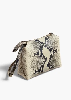 Lina Crossbody Bag in Natural Python-Embossed Leather