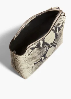 Lina Crossbody Bag in Natural Python-Embossed Leather