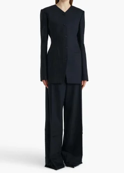 Linden Pant in Navy and White Stripe