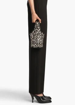 Livia Bag in Black Suede with Silver Studs