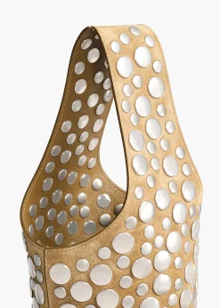 Livia Bag in Mud Suede with Silver Studs