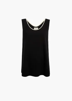 Longo Top in Cream and Black