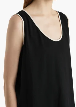 Longo Top in Cream and Black