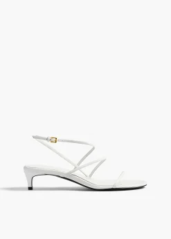 Loop Kitten Heel Sandal in Chalk Leather